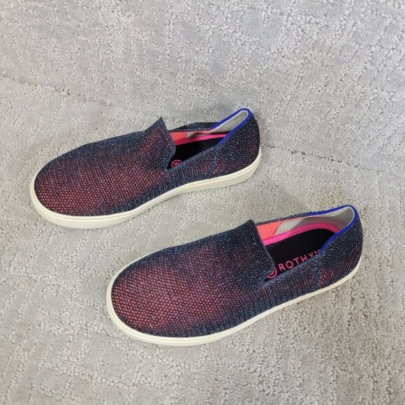 Rothy’s The Sneaker Kids Size US 4 Metallic Lattice Stitch Slip On Flat Shoes - Picture 4 of 9